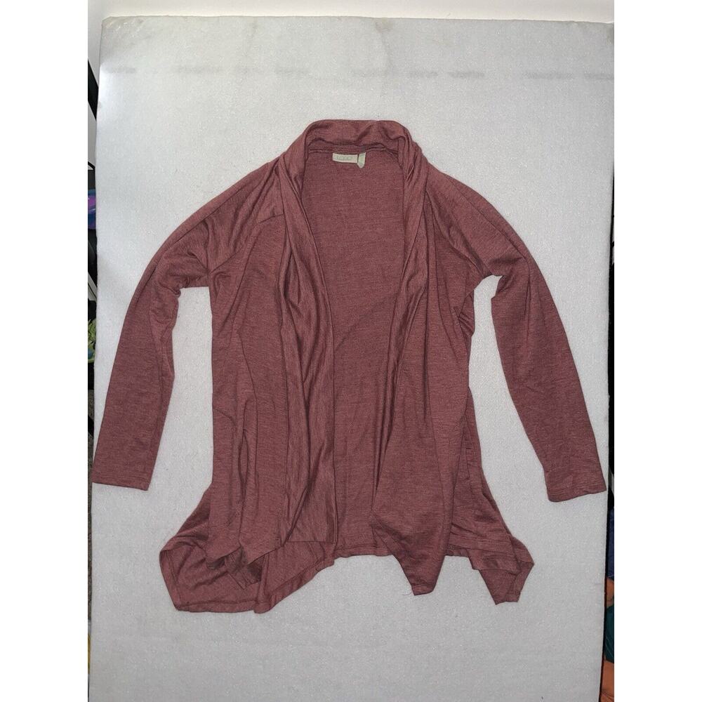 Logo Lounge Lori Goldstein Cardigan‎ Sweater Womens XS Salmon Long Sleeve Open